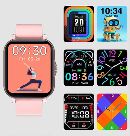 Smart Fitness Tracker Watch for Android/Ios - IP68, Heart Rate/Blood Oxygen/Sleep Monitoring, 8 Sports Modes, Breath Training, Weather Updates - 1.69-Inch Display for Men and Women (Rose Gold)