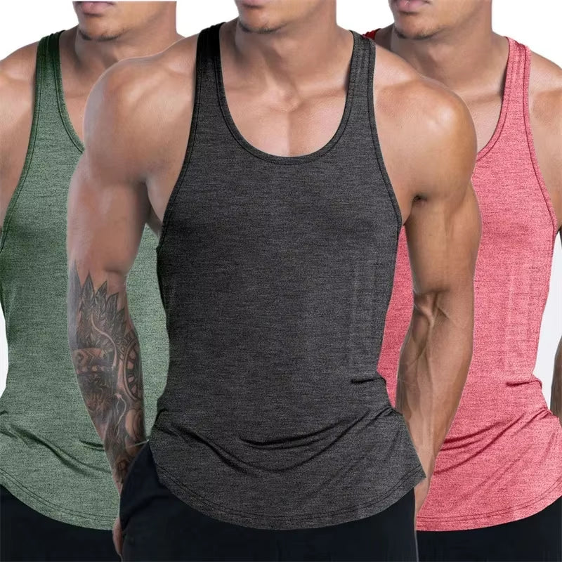 NEW Men'S Fitness Tank Top Summer Training Undershirt Men Basketball Quick-Dry Breathable Loose Tank Top Men Casual Sports Vest