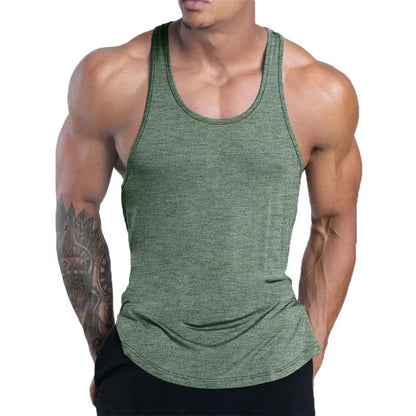 NEW Men'S Fitness Tank Top Summer Training Undershirt Men Basketball Quick-Dry Breathable Loose Tank Top Men Casual Sports Vest